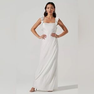 ASTR the label Bryna ruffle satin dress